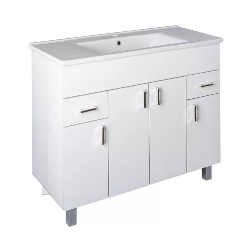 VivaStyle EKONOMIK PLUS 100 lábon álló fürdőszobabútor Sanovit SOFT 13100 mosdóval - 100 x 45,5 cm