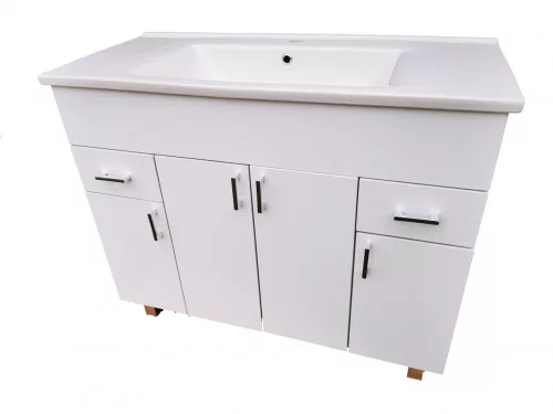 VivaStyle EKONOMIK PLUS 100 lábon álló fürdőszobabútor Sanovit SOFT 13100 mosdóval - 100 x 45,5 cm