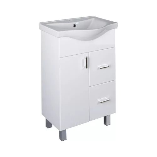 VivaStyle BIANKA 55 lábon álló fürdőszobabútor 2 fiókos Sanovit ALBATROS 10055 mosdókagyló 55x45 cm