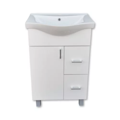 VivaStyle BIANKA 55 lábon álló fürdőszobabútor 2 fiókos Sanovit ALBATROS 10055 mosdókagyló 55x45 cm