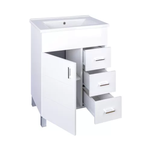 VivaStyle KARINA 65 lábon álló fürdőszobabútor 3 fiókos Sanovit ATRIA 9065 mosdóval 65 x 45,5 cm