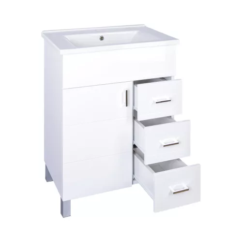 VivaStyle KARINA 65 lábon álló fürdőszobabútor 3 fiókos Sanovit ATRIA 9065 mosdóval 65 x 45,5 cm