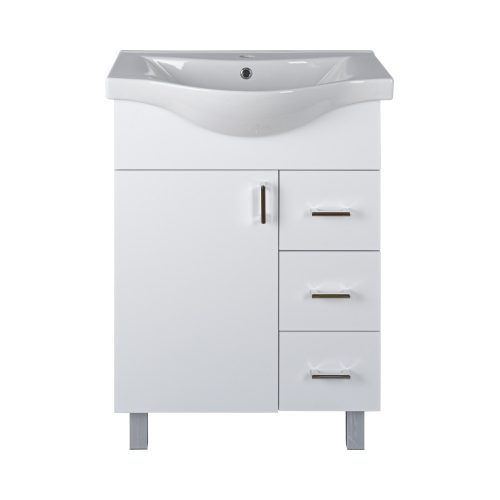 VivaStyle BIANKA 65 lábon álló fürdőszobabútor 3 fiókos Sanovit ALBATROS10065 mosdóval 64,5x46,5cm