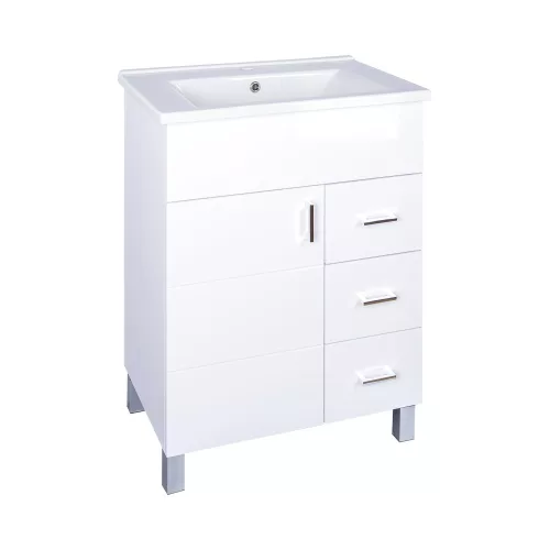 VivaStyle KARINA 75 lábon álló fürdőszobabútor 3 fiókos Sanovit ATRIA 9075 mosdóval 75 x 45,5 cm