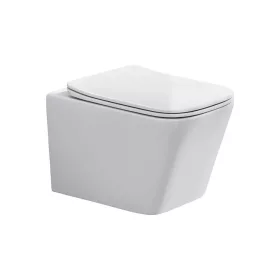   Eros ES QUADRO fali wc - ülőkével komplett - perem nélküli öblítés - 49,5 cm