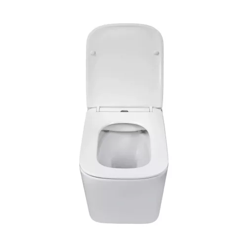 Eros ES QUADRO fali wc - ülőkével komplett - perem nélküli öblítés - 49,5 cm