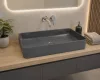 Eros SLIM 2 - PULTRA ültethető - Top Counter - porcelán mosdó - MATT SZÜRKE - 61 x 35 x 11 cm