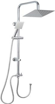 Viva ZEN INOX Zuhanyrendszer szögletes - fejzuhany, zuhanyfej, gégecső - 20 x 20 cm