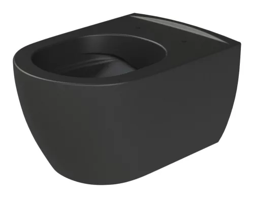 CeraStyle CITY fali WC - MATT FEKETE - BEÉPÍTETT bidé funkcióval - perem nélküli