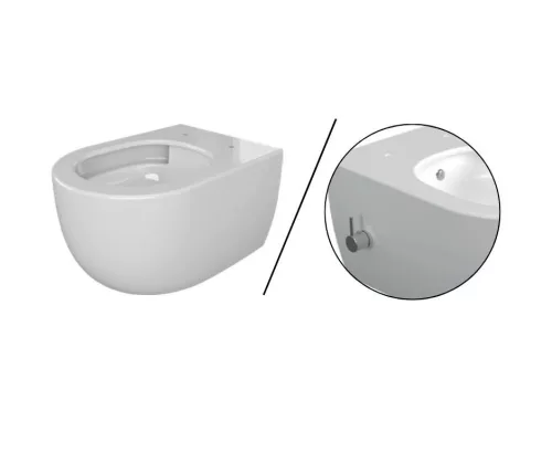 CeraStyle BELLA fali WC - BEÉPÍTETT bidé funkcióval - perem nélküli - VORTEX örvényöblítéssel -53 cm