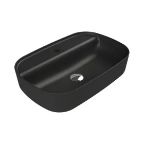   CeraStyle AQUA - PULTRA ültethető - Top Counter - porcelán mosdó - MATT FEKETE - 60 x 40 cm