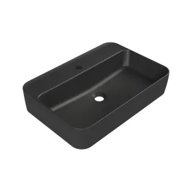   CeraStyle HERA - PULTRA ültethető - Top Counter - porcelán mosdó - MATT FEKETE - 60 x 42 cm