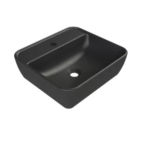   CeraStyle ONE - PULTRA ültethető - Top Counter - porcelán mosdó -  - MATT FEKETE - 46 x 42 cm