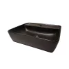 CeraStyle ONE - PULTRA ültethető - Top Counter- porcelán mosdó - MATT FEKETE - csaplyukas - 55 x45cm