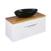 CeraStyle OLIVE - PULTRA ültethető - Top Counter - porcelán mosdó - MATT FEKETE - 60 x 35 cm