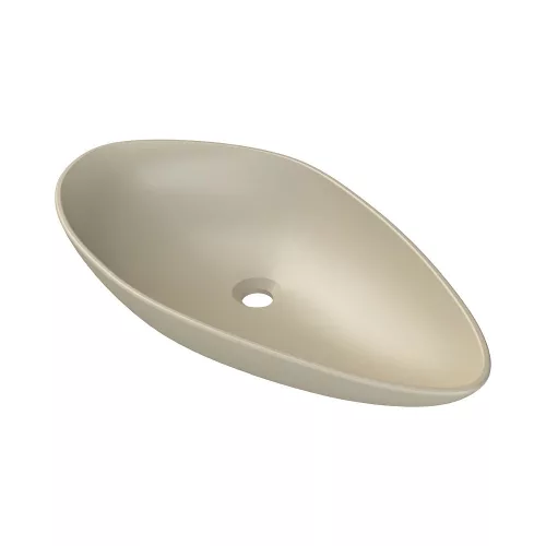 CeraStyle OLIVE - PULTRA ültethető - Top Counter - porcelán mosdó - MATT BÉZS - 75 x 38 cm