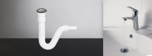 TEXO mosogatószifon - flexibilis csővel - Ø 1" x 0,5 m x Ø 40/32 mm