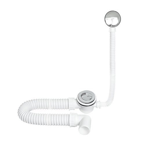 TEXO kádszifon - KRÓM - Klikk - klakk leeresztővel - flexibilis csővel - Ø 5/4" x 0,5 m x Ø 40 mm