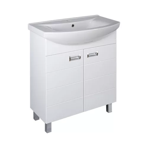 Viva SZQUARE 55 lábon álló fürdőszobabútor Sanovit ZENON 6055 porcelán mosdóval 55 x 44 cm