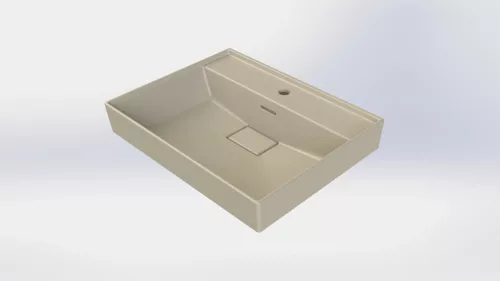 CeraStyle SHARP - MATT BÉZS - porcelán mosdókagyló - 60 x 48 cm