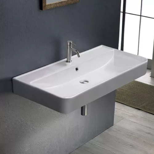 CeraStyle HERA - PULTRA ültethető - Top Counter - porcelán mosdó - MATT FEHÉR - 80 x 48 cm