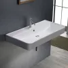 CeraStyle HERA - PULTRA ültethető - BTW- falisíkra záródó - porcelán mosdó - MATT FEHÉR - 80 x 48 cm